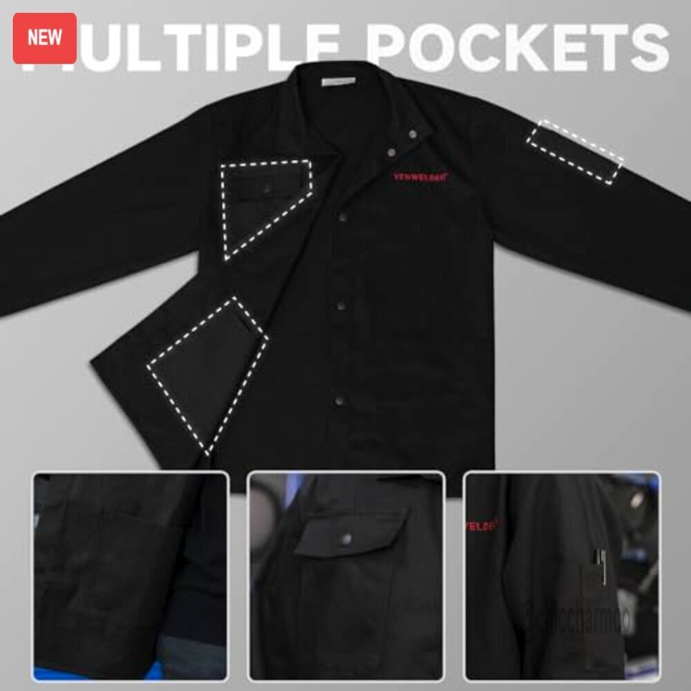 Flame Resistant Welding Jacket Lightweight FR Cotton Protective Workwear Modern - Picture 4 of 5